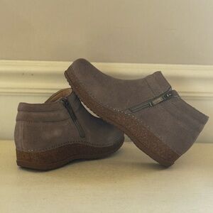 Dansko Muriel Suede Ankle Boots with Zipper